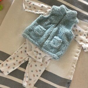 Blue✨ Carters Long Sleeve Outfit w/ Vest, like new